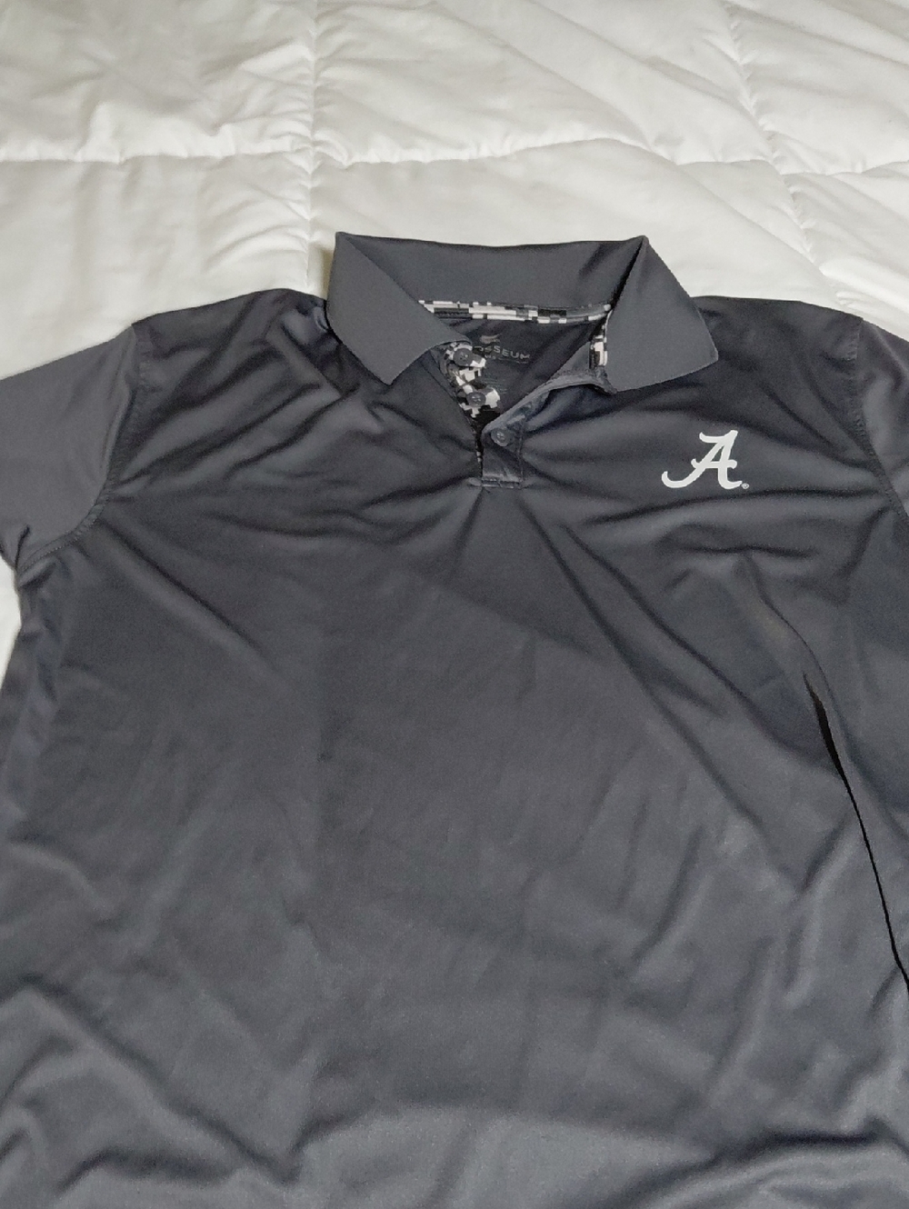 Men's Black Polo with 'A' Chest Logo